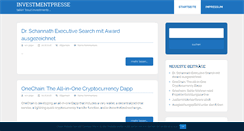 Desktop Screenshot of investmentpresse.de